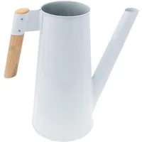 hrb Gießkanne Zinkgießkanne 3 L, feuerverzinkt,langlebige Metallgießkanne Kanne, ergonomischer Buchenholzgriff, verzinkter Metallstahl, lackiert