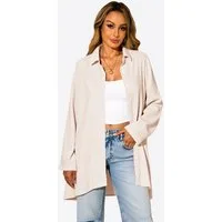 Imily Bela Langarmshirt Damen Locker geschnittene Bluse mit fließendem Stoff (Packung, 1-tlg., 1per-Pack) mit Knöpfen