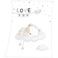 Babydecke Sleeping little bear, Baby Best, mit niedlichem Teddy Design und Schriftzug, Kuscheldecke