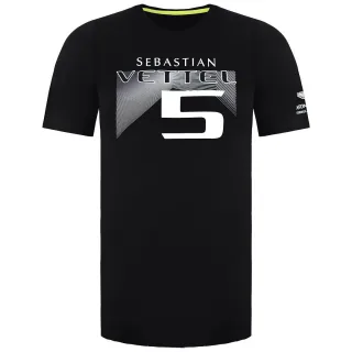 Aston Martin F1 Sebastian Vettel Fahrer Herren Black T-Shirt