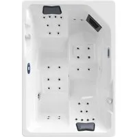TroniTechnik Whirlpool Outdoor Spa GALERA weiß 190x130, Sanitäracryl, Aufstellbecken, mit integrierter Heizung, Massage, LED