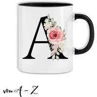 Giftandprint Tasse personalisiert mit Anfangsbuchstabe Monogramm Geburtstag Geschenk Frau, Geschenke für Frauen, Spülmaschinengeeignet, Mit Geschenkbox