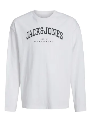 JACK&JONES - JJECALEB VARSITY TEE LS O-NECK SN JNR White - Gr. - 164