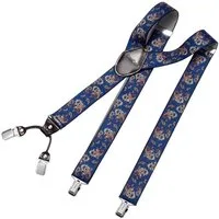 DonDon Hosenträger für Herren 3,5 cm breit 4 Clips mit braunem Leder längenverstellbar (1-St) Y-Form, verstellbar mit Clipverschluß, elastisch