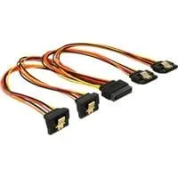 SATA 15Pin > 2x gewinkelt (unten) + 2x gerade, Kabel 30cm