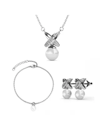 Parure et Coffret Crystal Chris Pearl - Argenté et Cristal