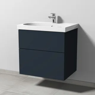 Sanipa 3way Waschtischunterbau zu Geberit Acanto Waschtisch mit 2 Auszügen, Marine-Matt SP4161R