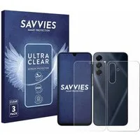 Savvies Displayschutzfolie Schutzfolie für Samsung Galaxy A16 4G (Display+Rückseite), 6 Stück, Displayschutz Schutz Folie Klar Transparent