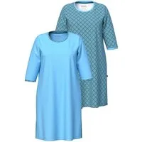Ulla Popken Bigshirt Bigshirts 2er-Pack Muster Rundhals 3/4-Arm