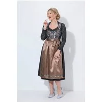 Ulla Popken Dirndl Dirndl Blüten Carré-Ausschnitt Satinschürze