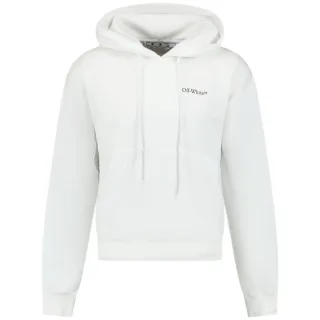 Off-White Caravaggio Crowing Design Weisser ubergrosser Kapuzenpullover