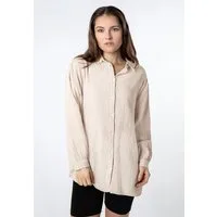 SUBLEVEL Langarmbluse Damen Musselinbluse langarm mit Kentkragen Oversizebluse aus Baumwolle