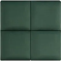 neu.haus Wandpolster, (Set, 4 Stück), »Carpino« Wandkissen Samt 30 x 30 cm Dunkelgrün
