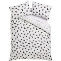 Next Bett-Set Wendbarer Bettbezug und Kissenbezug mit Herzmotiv, Bezug: Polyester (recycelt), Baumwolle