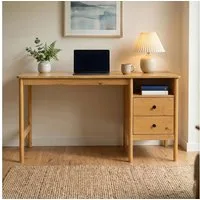 IDIMEX Schreibtisch BOSSA, Homeoffice Tisch aus Massivholz mit 2 Schubladen Eiche Finish