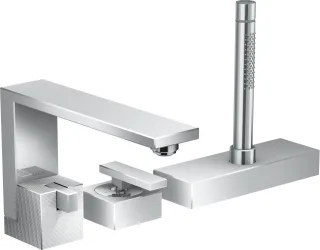 Hansgrohe 3-Loch Wannenmischer Axor Edge F-Set Diamantschliff chrom Wannenrandmontage, 46431000 46431000