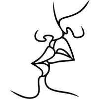 Jumpeak Wanddekoobjekt Gesicht Profil Metall Kunst Wanddeko,Küssendes Paar,Liebe Dekoration, Metall,4 Farben,4 Größen,Liebe Wanddekoration,Strichzeichnung