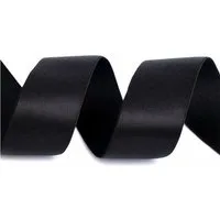 maDDma Satinband Glanz-Satin Gummiband 2m x 3cm Gummilitze 30mm, schwarz