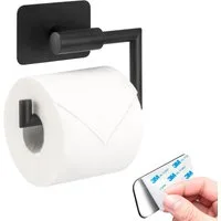 bremermann Toilettenpapierhalter Bad-Serie PIAZZA BLACK TAPE - mit Klebepad, schwarz (1-St)