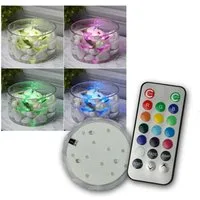 STAR TRADING LED Dekolicht LED Dekolicht WASSERKERZE, 10 Farben RGB, FB, IP65, RGB/mehrfarbig
