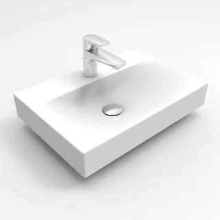 Sanipa Mineralguss-Waschtisch 2morrow, MG04064 Weiss-Glanz, H:85, B:500, T:355 mm MG04064