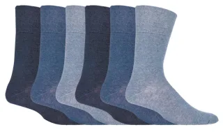 Herren 6er Pack nicht elastische Diabetikersocken mit handgekettelten Zehennähten