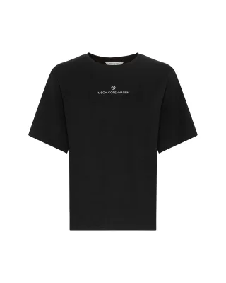 msch copenhagen - MSCHTheana Organic Icon Logo Tee black white - Gr. - L