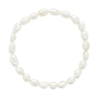 Armband Echte Süßwasser-Zuchtperlen barock 6-7 mm — 925er Silber — 18 cm