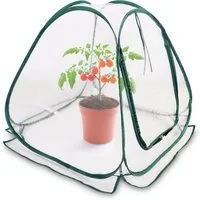 Spetebo Foliengewächshaus Mini Pop-Up Folien Gewächshaus - 60 x 60 cm, Kleines Gemüse Pilz Treibhaus Pflanzen Schutz Zelt