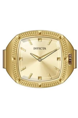 Invicta Mini Ring 50638 Damenuhr - Quarzwerk - Edelstahl mit goldenem Zifferblatt - 23 mm