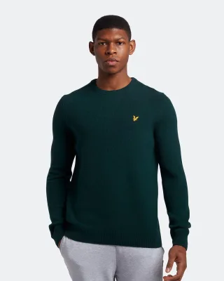 Lyle & Scott Rundhals-Pullover aus Lammwolle in Grün