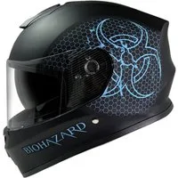 FunSport-Factory Motocrosshelm Motocross Kinderhelm Integralhelm Bio Hazard Teal, integrierte Sonnenblende