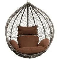 HOME DELUXE Hängesessel Polyrattan Hängesessel CIELO - Nur Korb (Set, Korb und Kissen), inklusive Sitz-, Seiten- und Rückenkissen