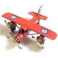 Dynasun Modellflugzeug Car 2004D-2440, (1-tlg), Flugzeug Rot 16cm Vintage Flugzeugmodell aus Metall