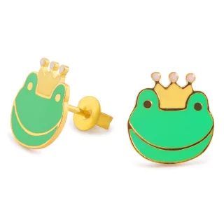 Froschk?nig Ohrringe vergoldet