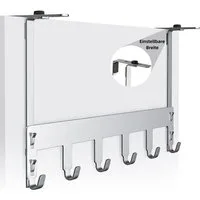 Elegear Kleiderhaken Türhaken türgarderobe zum einhängen Edelstahl kleiderhaken tür 6 Haken, Duschen, Wohnzimmer, Badzimmer, (2-St., 1), 40x22cm türgarderobe zum einhängen verstellbar für Türen,Badezimmer