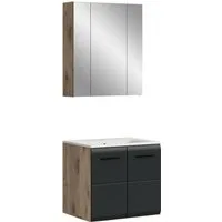 welltime Badezimmer-Set, (Set, 3-St., Spiegelschrank, Waschtisch inkl. Waschbecken), Bad-Kombination, Bad-Möbel, Badezimmer, Kombination, Kombi
