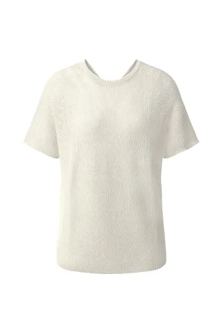 Rich & Royal - Crew neck shiny yarn whisper white - Gr. - S