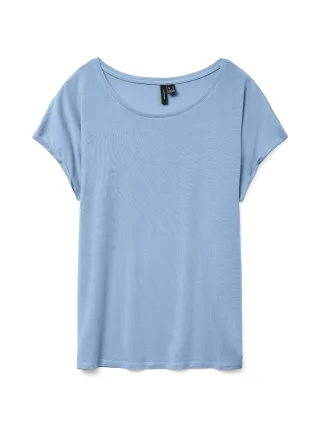 VERO MODA - VMAVA PLAIN SS TOP JRS NOOS Airy Blue - Gr. - L