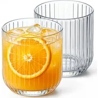 KONZEPT Gläser-Set Geriffelte 300ml, 6/12 teilig – elegante Trinkgläser für Wasser, Saft, 12-tlg., Einzigartige Form, Ideal als Geschenk, Spülmaschinengeeignet