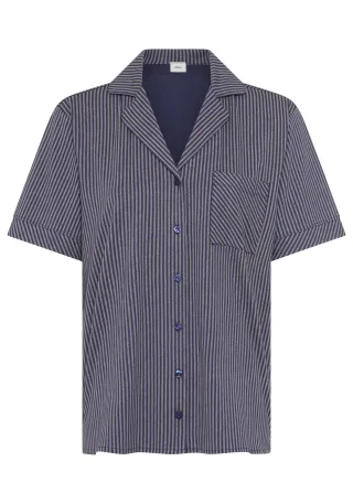 s.Oliver LM T-Shirt dark blue st - Gr. - 42