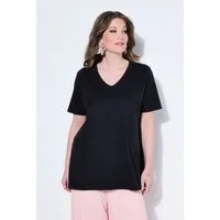 MIAMODA T-Shirt T-Shirt A-Linie Stick-Blüten Halbarm