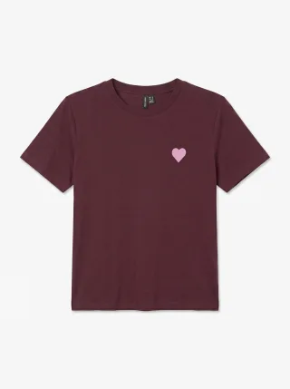 VERO MODA - VMPAULINA THEA SS T-SHIRT JRS NOOS Windsor Wine - Gr. - L