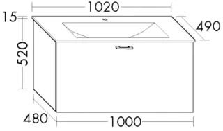 Burgbad Glas Waschtisch-Set Sys30 PG1 Aqua Tectona Dekor Zimt/Weiß, SFGR102F3423A0070 SFGR102F3423A0070