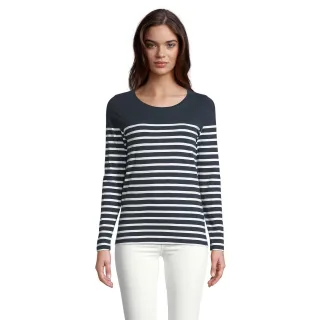 SOLS - "Matelot" T-Shirt für Damen Langärmlig (Dunkelblau)