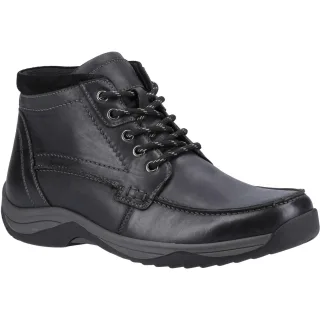 Hush Puppies Daryl Herren Schwarze Leder Knöchelstiefel