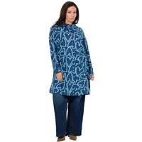 Ulla Popken Longbluse Longbluse Herzen Hemdkragen Langarm