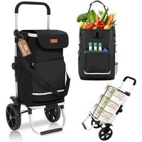Sekey Einkaufstrolley 3-in-1 mit Kühlfach und Spanngurt, Faltbarer Einkaufswagen 42L & 35kg, 42 l, 3-in-1 Trolley, Sackkarre & Umhängetasche, Ideal für Einkäufe