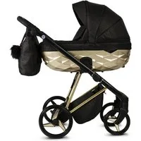 Knirpsenland Kombi-Kinderwagen Milano 2in1 Luxus 3D Wanne, Sportsitz, Wickeltasche, viel Zubehör, (Spar-Set), hohe Sicherheit durch One-Klick System der Kinderwagenaufsätze