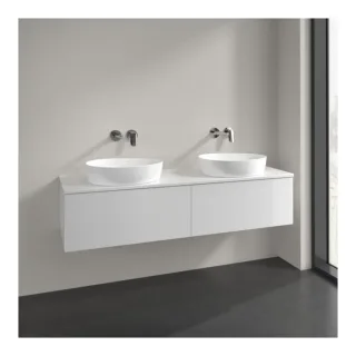 Villeroy und Boch Antao Waschtisch-Unterschrank K39050GF 160x36x50cm, Hahnlochbohrung, Waschbeckenplattenfarbe Lack, glossy white lacquer
